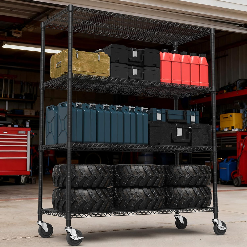 M MZG 2640LBS 53.1" W 4 Tiers Shelf Steel Storage Shelves Shelving Unit ...