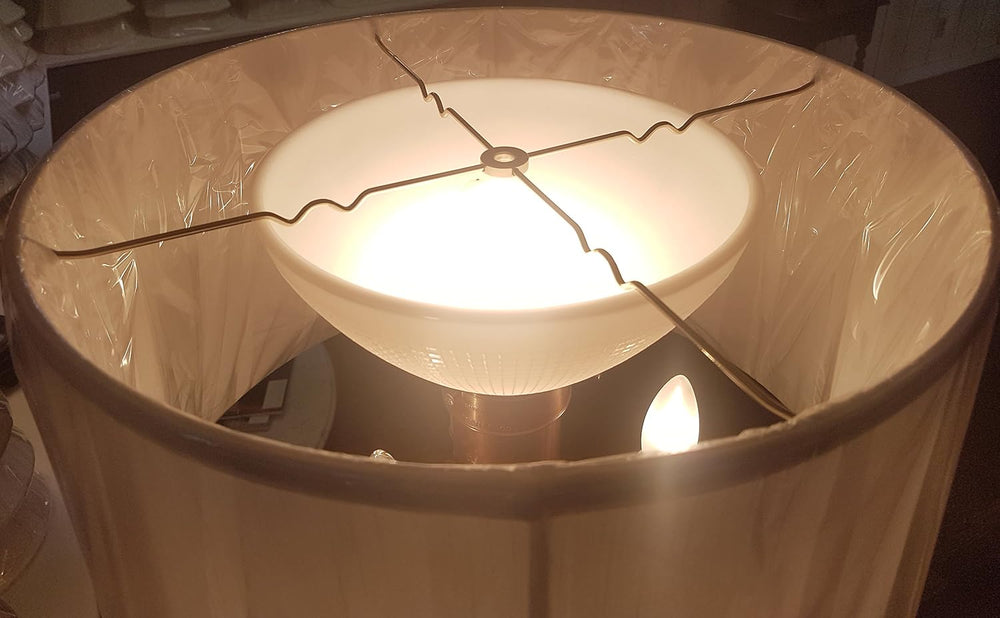 B&P Lamp 8 Inch Diameter I.E.S Style White Opal Glass Reflector Shade wit...
