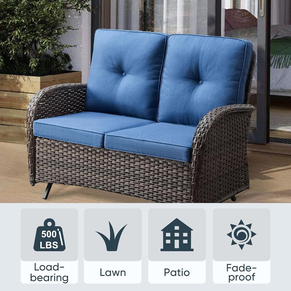 Belord Outdoor Glider Bench Patio Loveseat - 500 Lbs Weight Capacity 2 Seater...