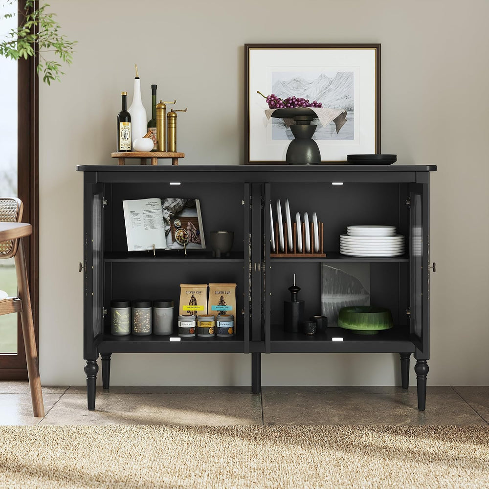 48" Sideboard Buffet Cabinet with Storage, Sideboard Cabinet,Black