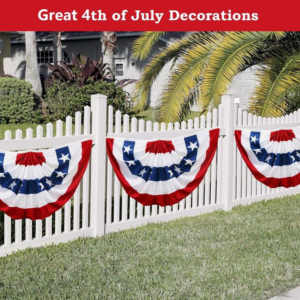 3x6 Ft USA Pleated Fan Flag, American US Flag Bunting for Outside, Patriotic ...
