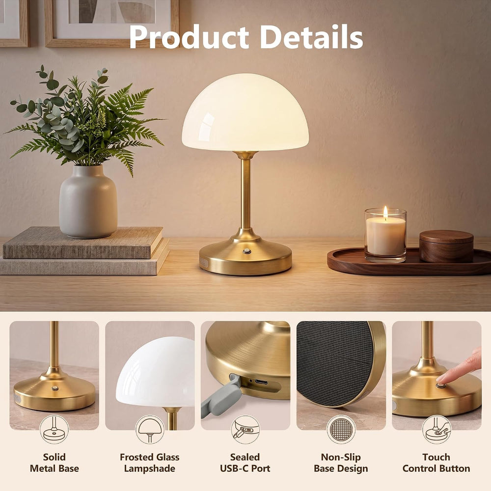 Dawnwake Table Lamp Cordless Lamp,5000mAh Rechargeble Battery Operated Lamp