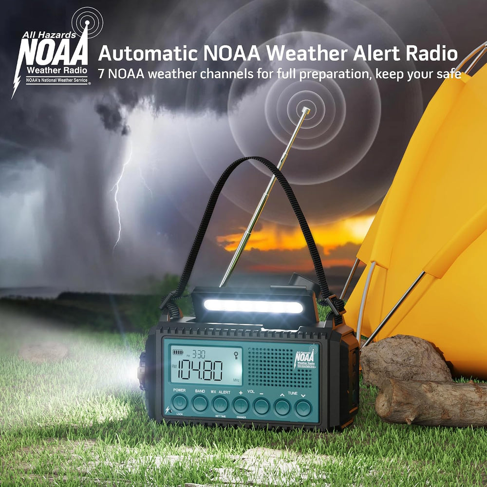 Emergency Weather Radio NOAA/AM/FM/SW, 5 Ways Powered Solar Hand Crank