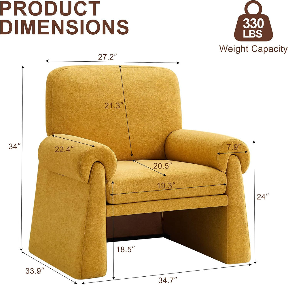 Oversized Accent Chair, Comfy Living Room Chairs, Single Sofa Chair with Thic...