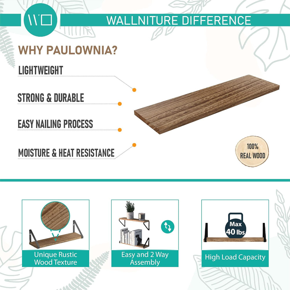 Wallniture Ponza 17'' x 4.5'' Floating Wall Shelf Bathroom, S...