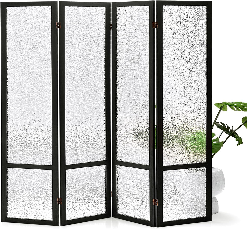 Acrylic Room Divider 4 Panel 67" Tall Folding Privacy Screen