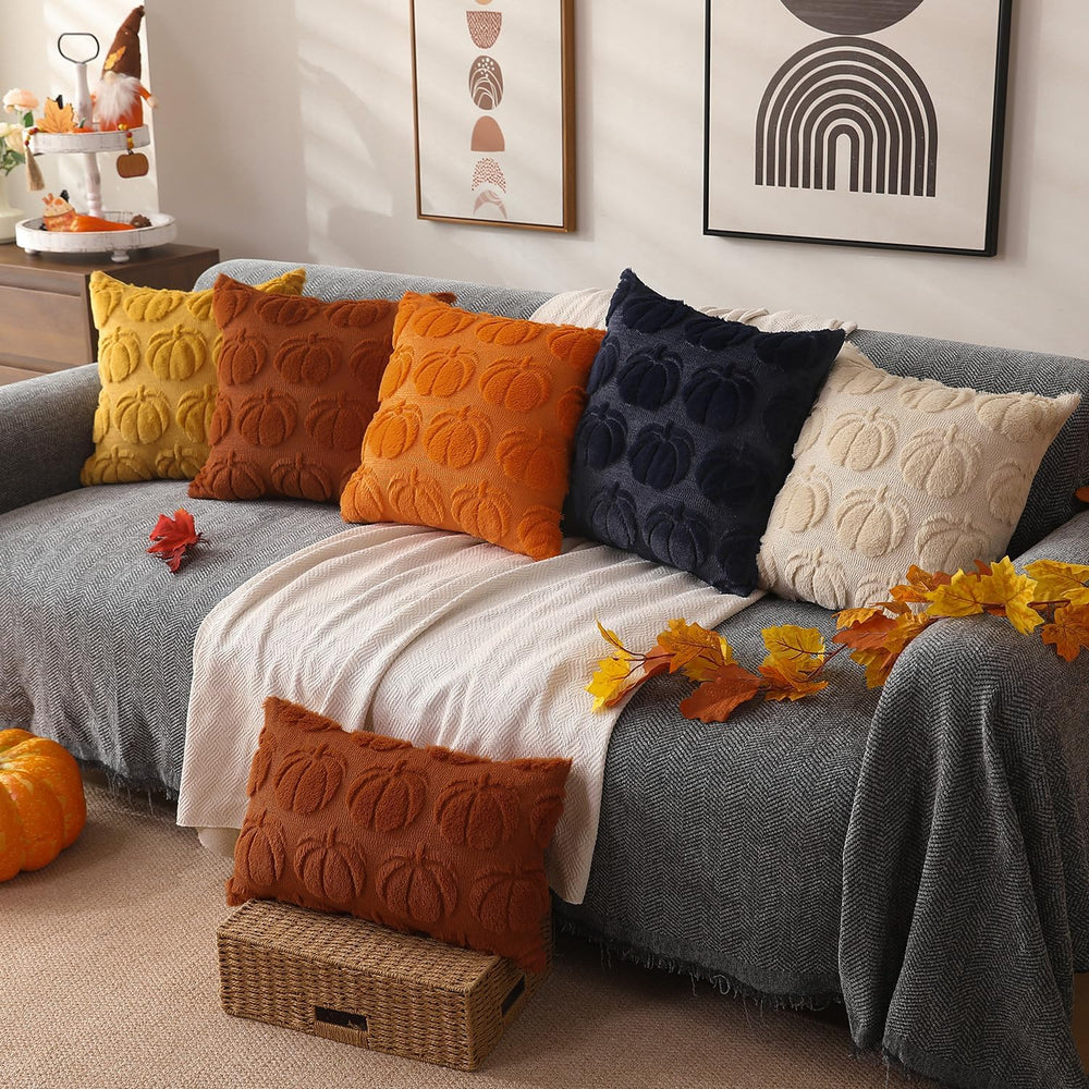 DFXSZ Fall Pillow Covers 24x24 2Pcs Rust Pumpkin Fall Decorations for Home