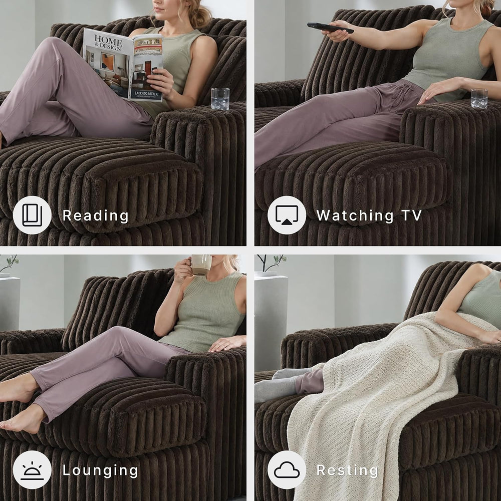Signature Design by Ashley Oversized Chaise Lounge Chair, Chocolate Brown