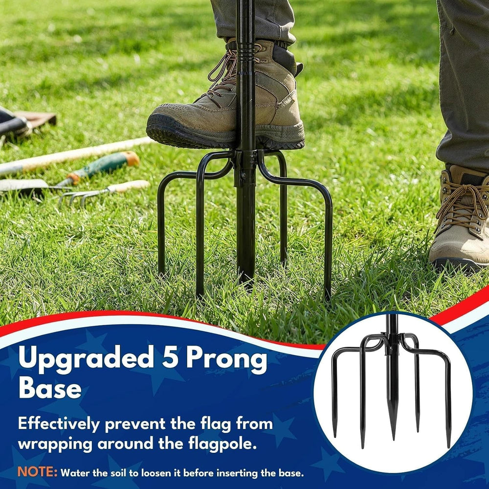 LETSTRY 10 FT In-Ground Flag Pole for Outside House, Heavy Duty Wind Resistan...