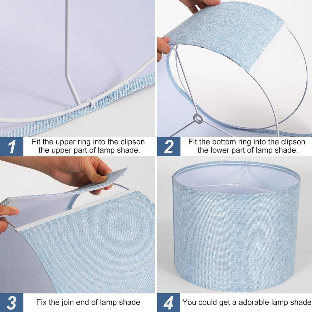 Lamp Shades Set of 2, Drum Lampshade for Table Lamps Floor Lamp, 13" Top...