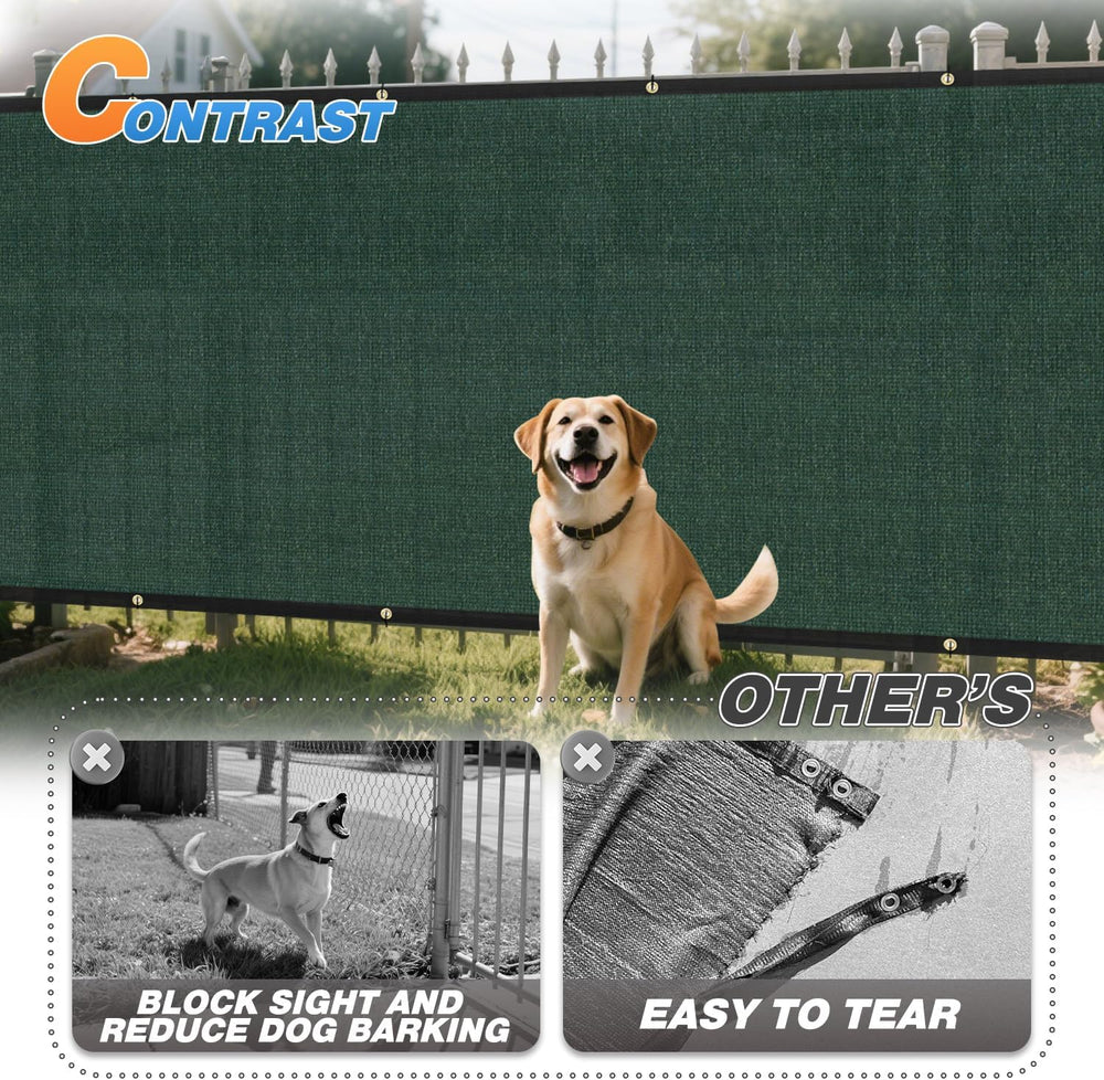 TANG Fence Privacy Screen Green 6 Feet x 30 Feet Outdoor Shade Cloth with Gro...