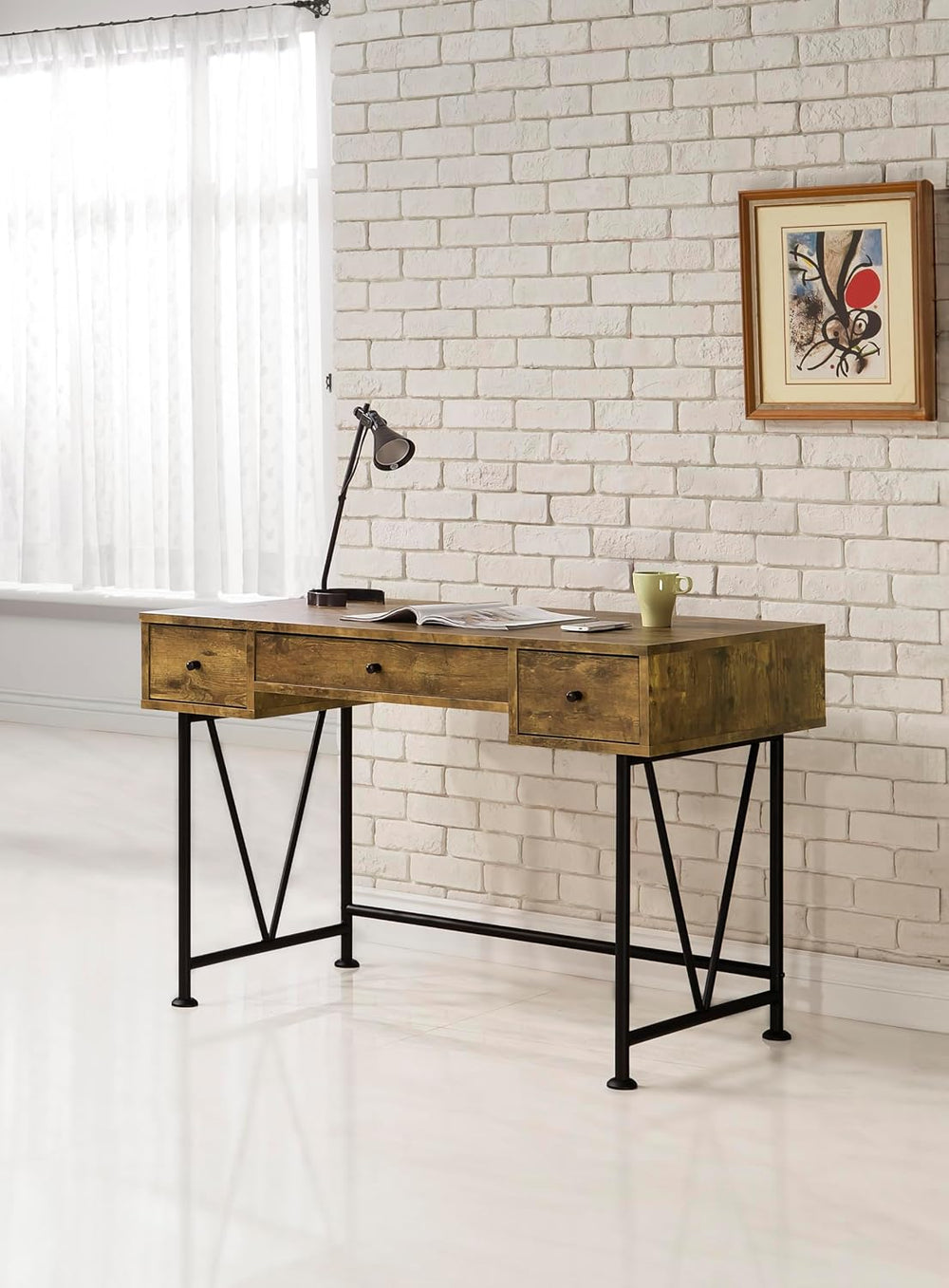 Coaster Home Furnishings Analiese Rustic 47-Inch 3-Drawer Home Office Compute...