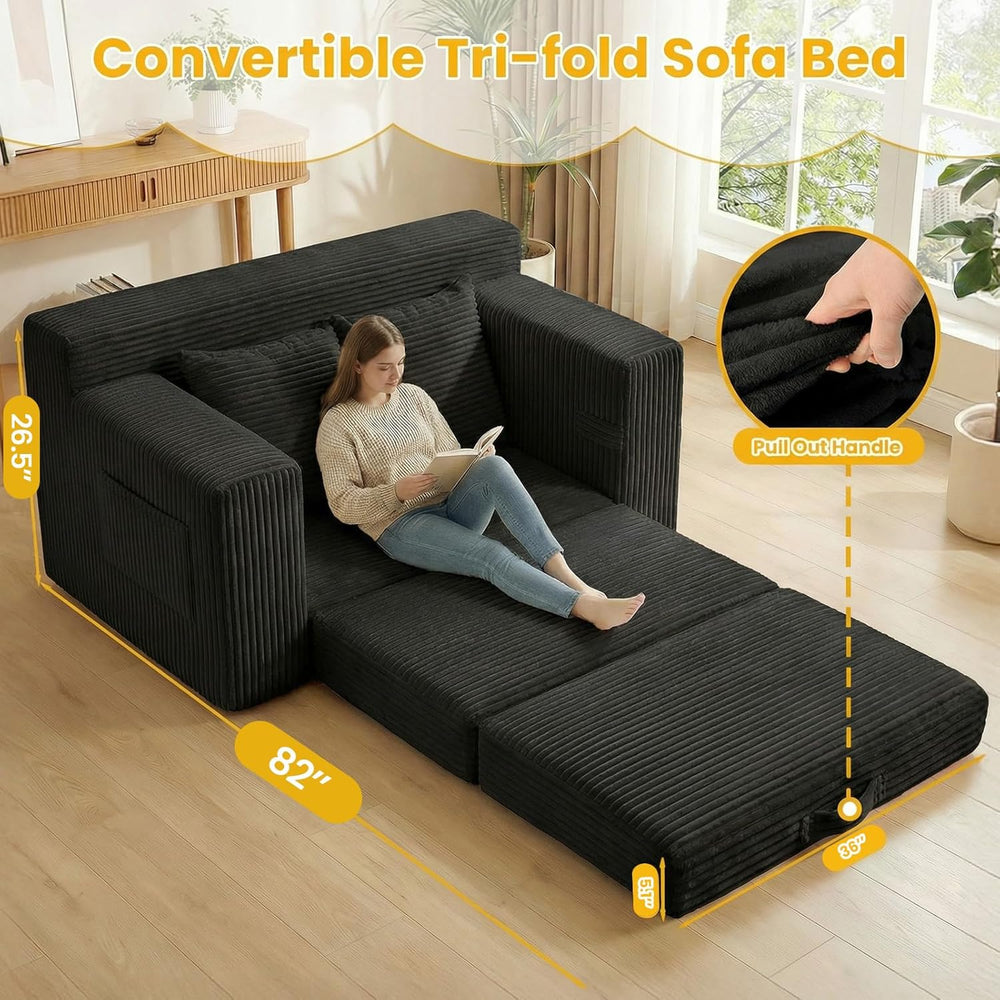 Boneless Couch,Boneless Loveseat Sleeper Sofa Bed – 3-in-1 Convertible Couch ...