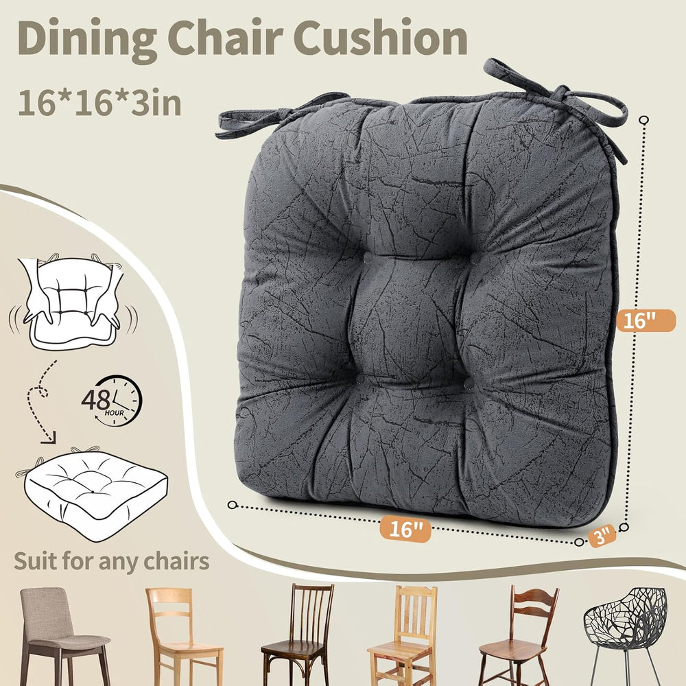 Chair Cushions for Dining Chairs & Folding Chairs Set of 4, Marble Patter...