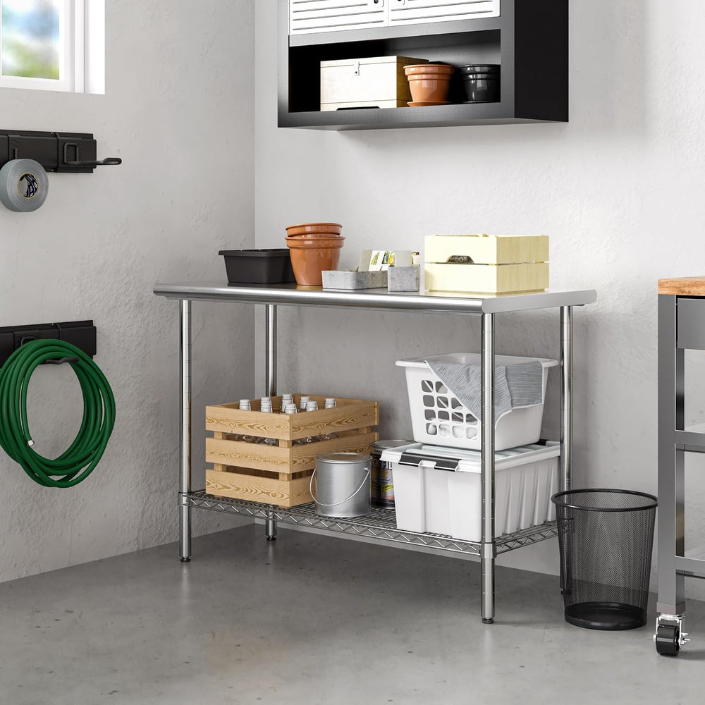 Seville Classics Commercial Work Table Island Utility Cart Prep Station, for ...