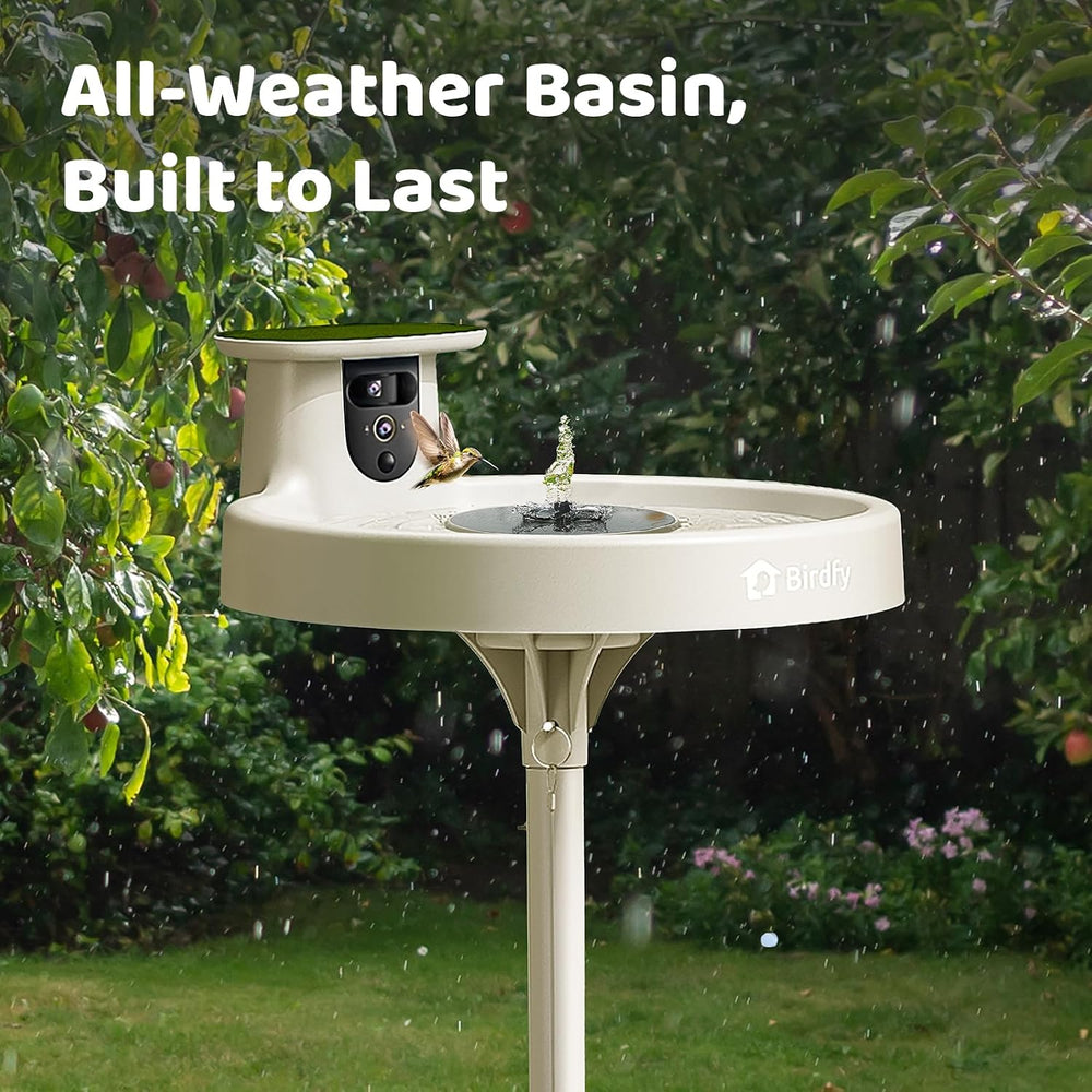 Birdfy Smart Bird Bath with Camera, Solar Powered & Fountain, 2K AI Camera