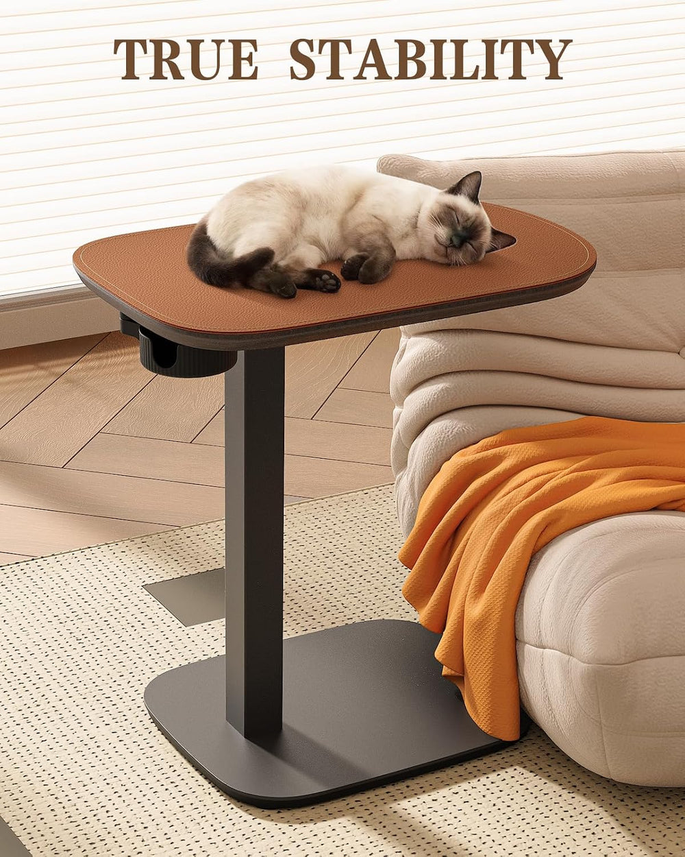 SAIJI Swivel Top TV Tray Table for Living Room Eating and Laptops