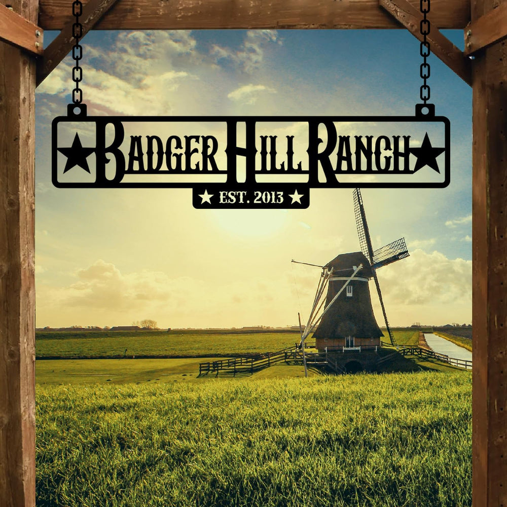 Personalized Metal Farm Sign, Customized Family Name Ranch Sign, Large Last N...