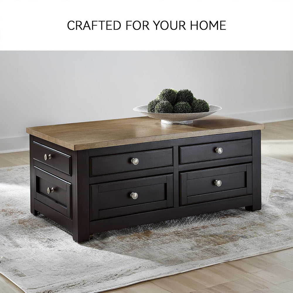 Signature Design by Ashley Drazmine Casual Lift-Top Coffee Table with 4 Drawe...