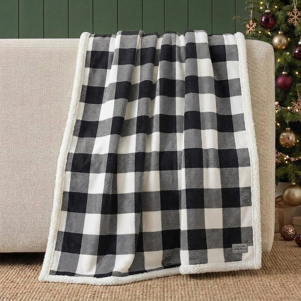 Eddie Bauer - Sherpa Reverse Throw Blanket for Bed or Couch, 50 x 60