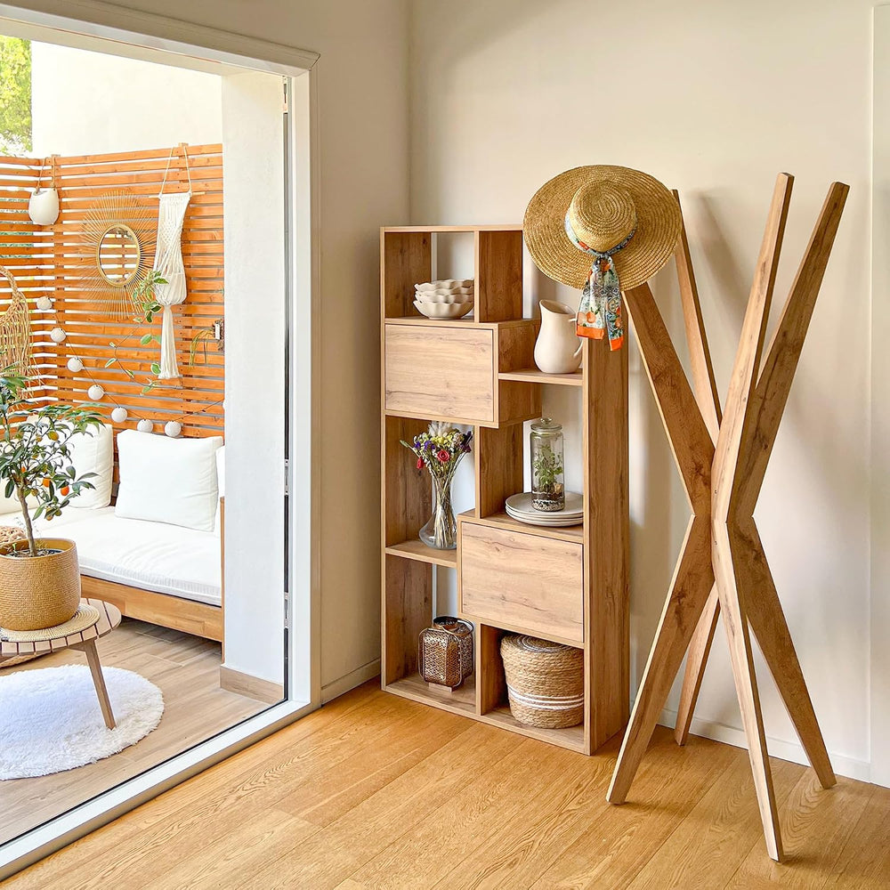 Mobili Fiver, Coat stand, Emma Rustic Oak, Made In Italy