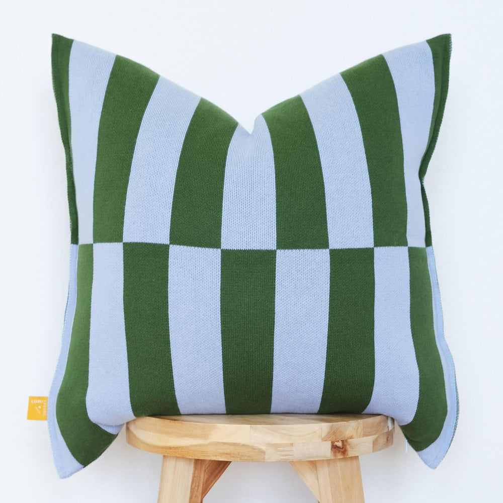 100% Soft Cotton Geometrics Contrasting Throw Pillow Cover (Cloud Blue & ...