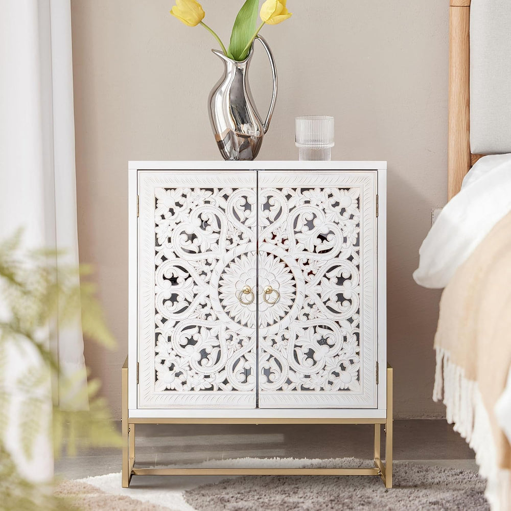 Sophia & William White Accent Cabinet with Door, Buffet Storage Cabinet