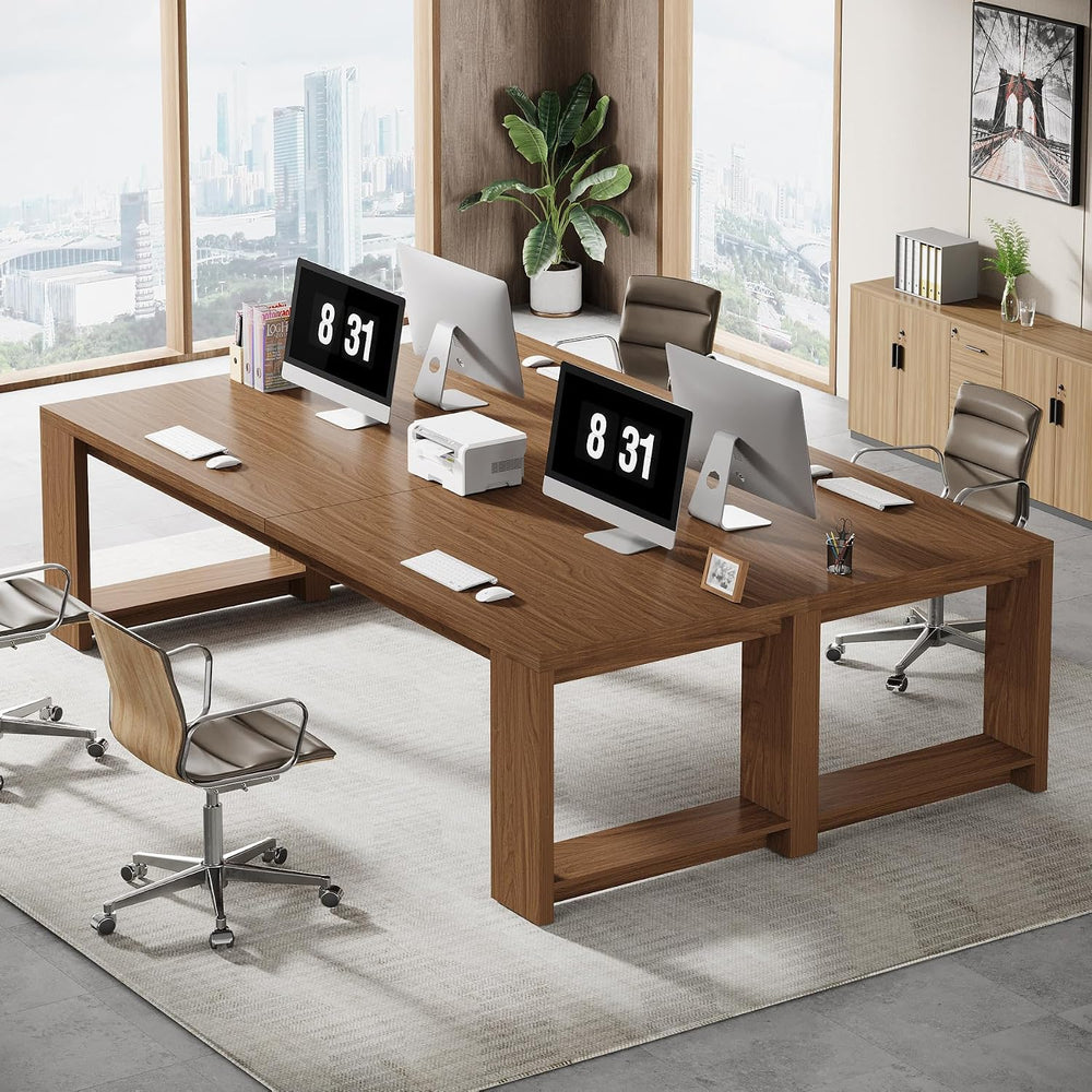 Tribesigns Two Person Desk, 86.6-Inch Extra Long Desk, Double Computer Desk
