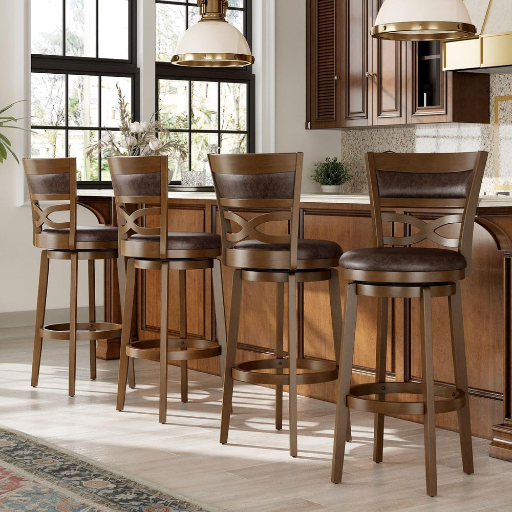 Sophia & William 30 Inch Swivel Bar Stools Set of 4, Bar Height Barstools
