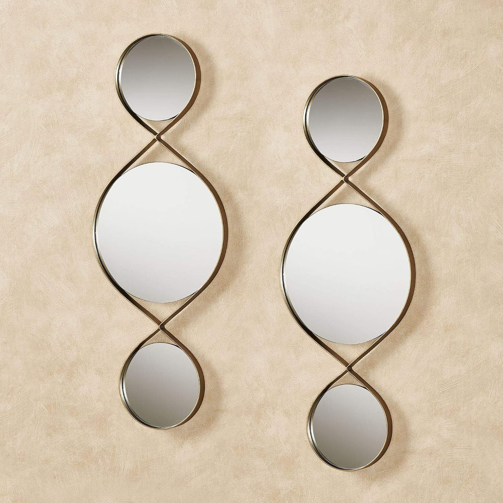 Touch of Class Transitional Allegra Mirrored Wall Art Gold Metal and Glass 10...