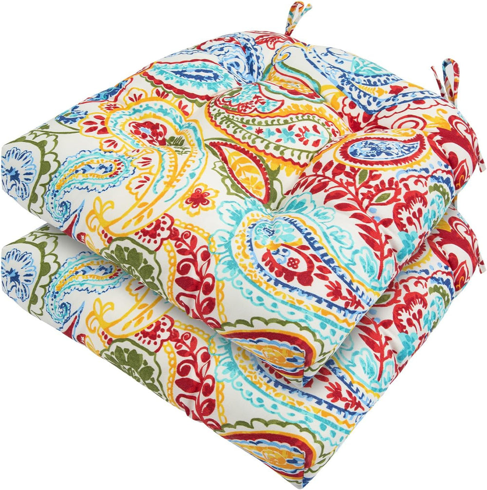 FUNHOME Outdoor Chair Cushions 19 x19 Inch,Water Resistant Tufted Seat Cushio...