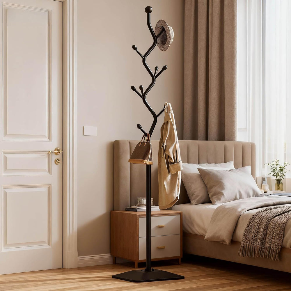 8-Hook Metal 68.8in Freestanding Coat Rack Stand, Coat Tree