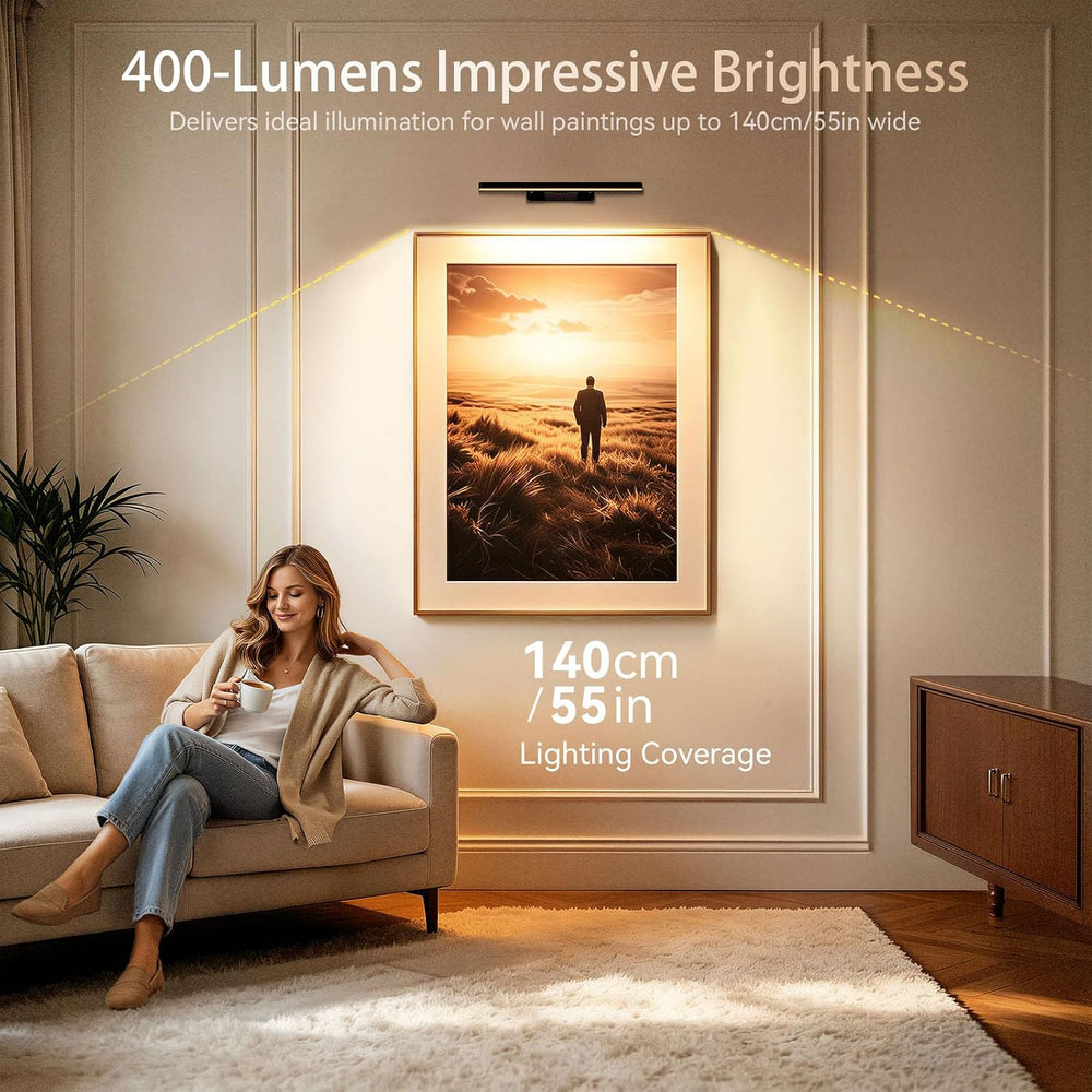 2 Pack 10000mAh Rechargeable Detachable Wall Picture Light, Black