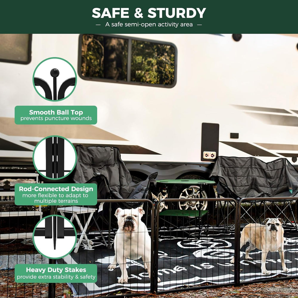 FXW Rollick Dog Playpen, Indoor, Yard & RV Camping, 24" H, 48 Panels