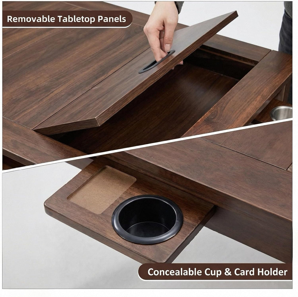 ARTETHYS Board Game Table with Mat & Removable Top Panels for 4-6 Players