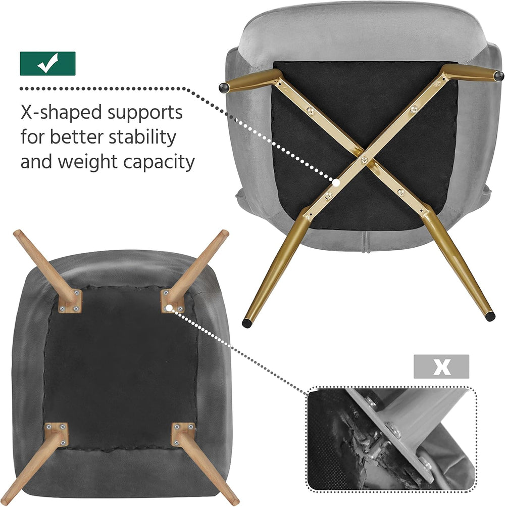 Yaheetech Accent Chairs Set of 2, Upholstered Armchair, Light Gray