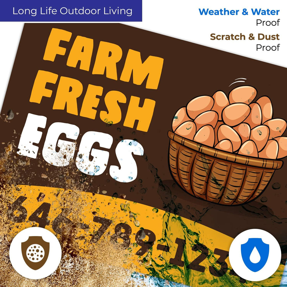 Custom Farm Fresh Eggs Sign, Personalize for Business and Outdoor Yard Sign, ...