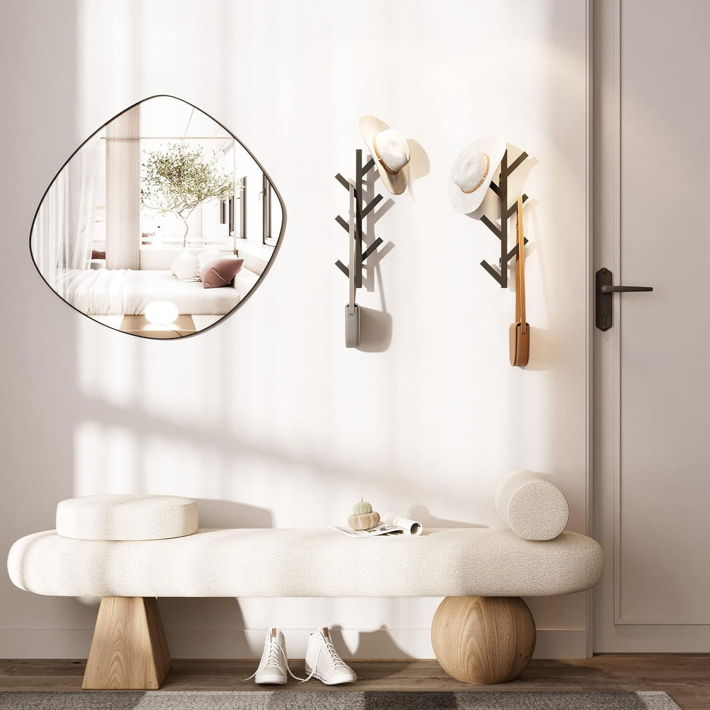 2 Pack Vertical Coat Rack Wall Mounted, Metal Vertical Hat Rack for Wall,