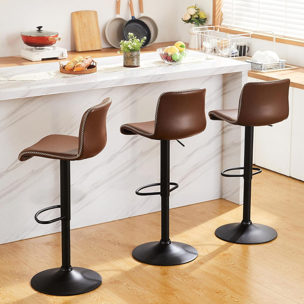 HeuGah Adjustable Bar Stools Set of 3, Swivel Counter Height Bar Chairs