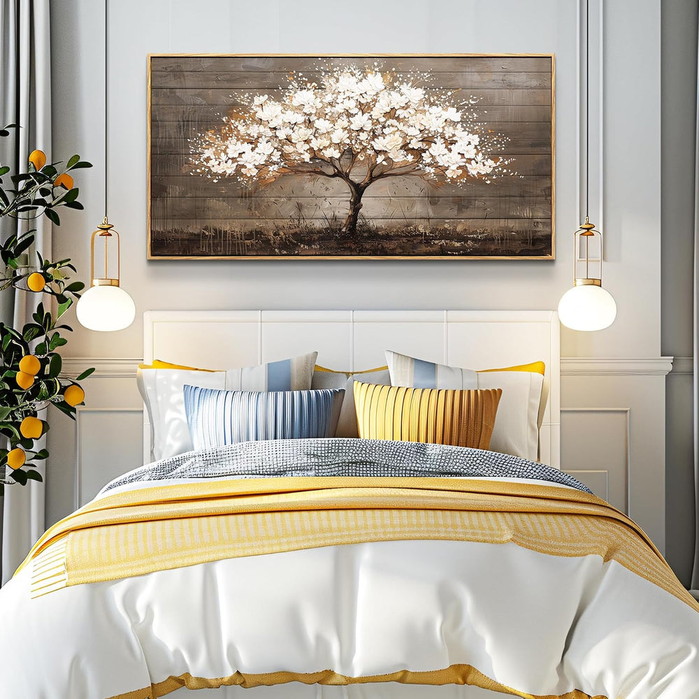 Wapluam Tree Of Life Wall Art,Neutral Abstract Canvas Painting Art Prints,Fra...