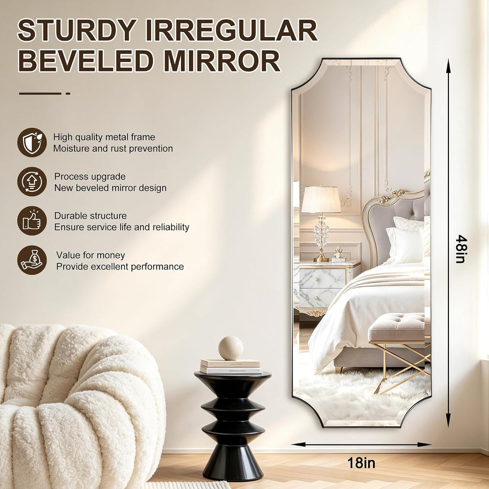 POZINO 48"x18" Premium Large Rectangle Beveled Mirror for Bathroom
