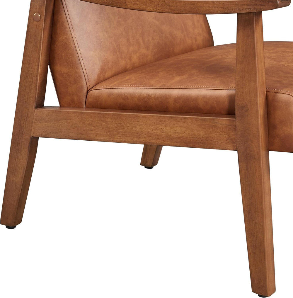 Yaheetech Accent Chairs Set of 2, Mid-Century Armchairs, Light Brown
