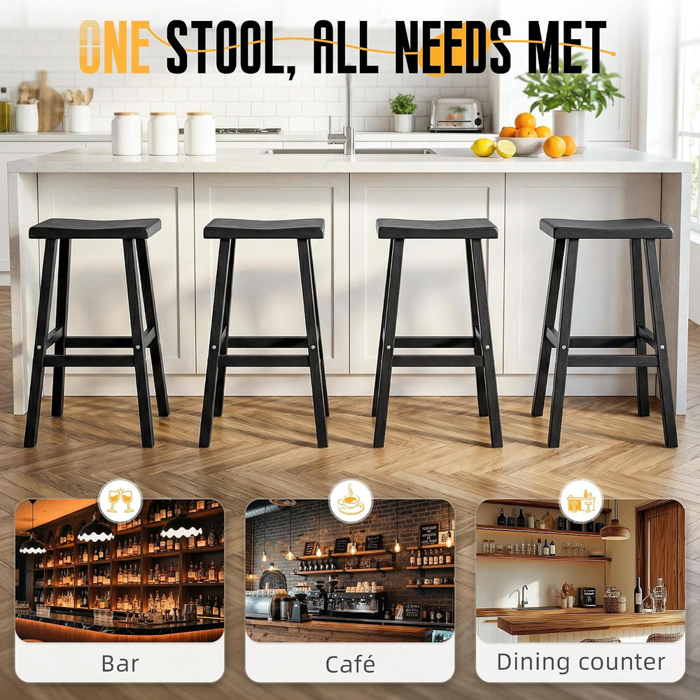 29-Inch Bar Stools (Set of 2) – Recycled Resin Counter Height Stools for Kitc...