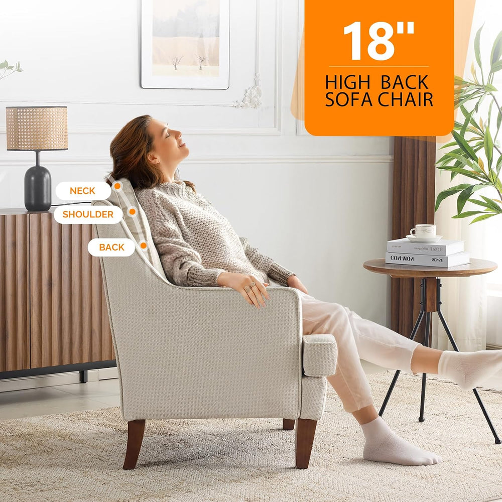 VINLI High Back Accent Chairs Set of 2, Armchair for Living Room, Entryway