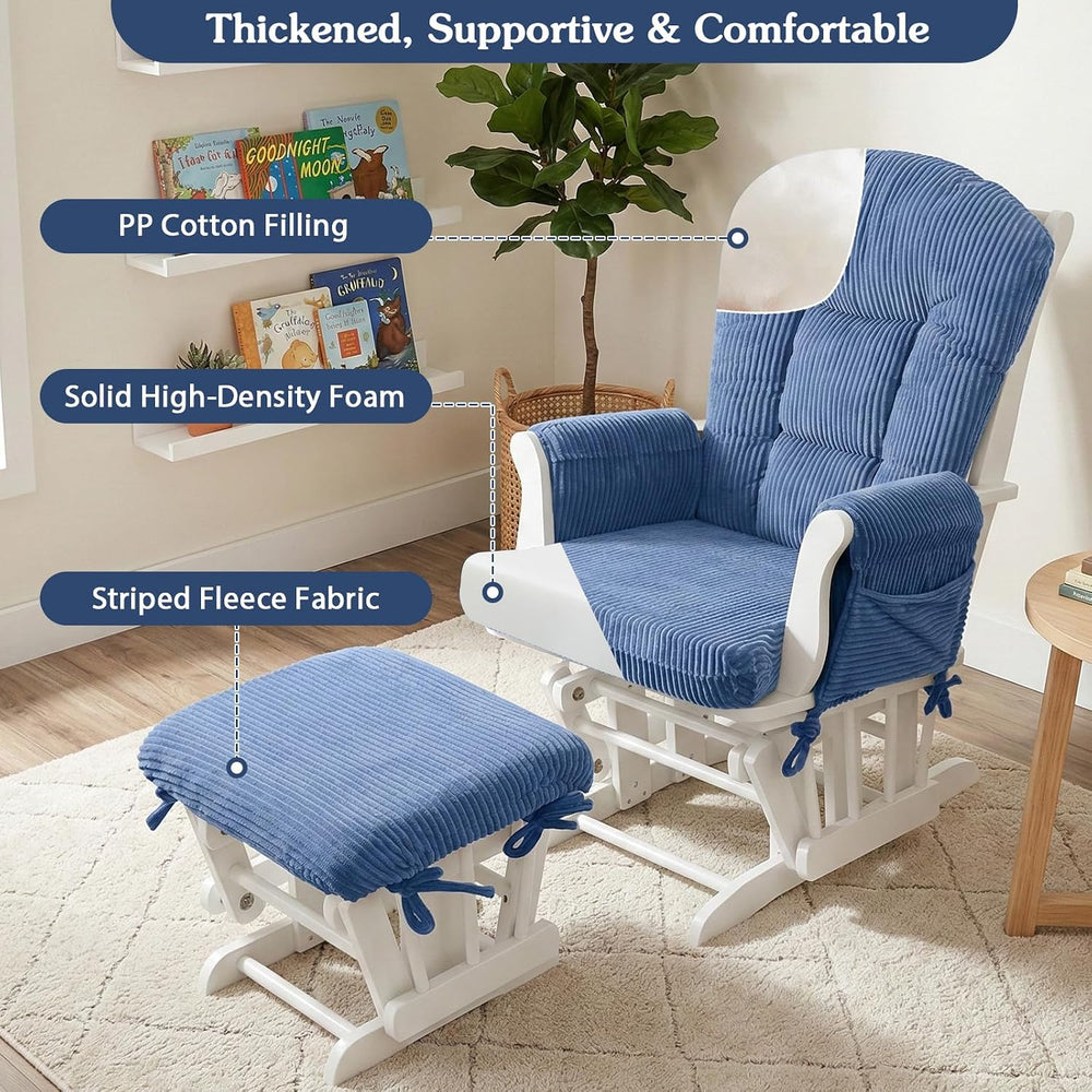 ANMINY 5PCS Glider Rocker Replacement Cushions, 29.5"H Back 3.9"Thi...