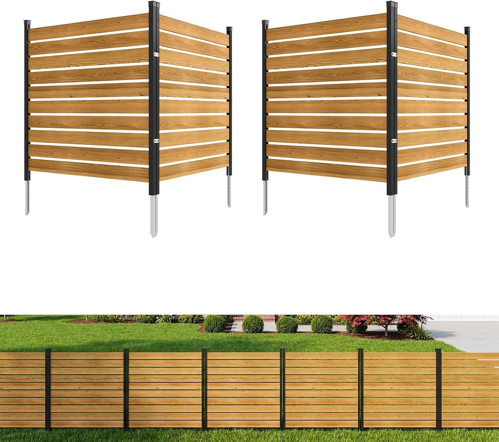 Aoxun 4 Panels Wood Privacy Screen, 41" x 38" No-Dig Air Conditione...
