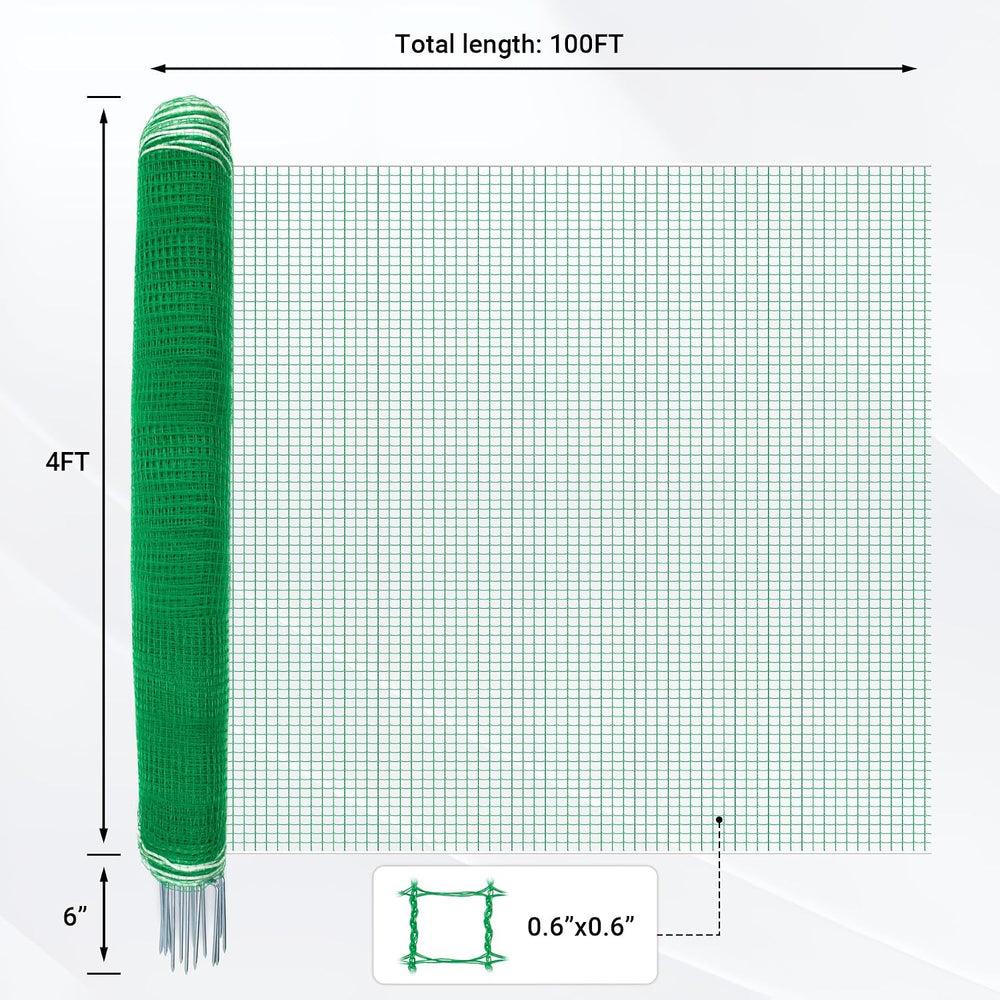 Temporary Fence with Posts 4' x 100' for for Dogs Outdoor Backyard