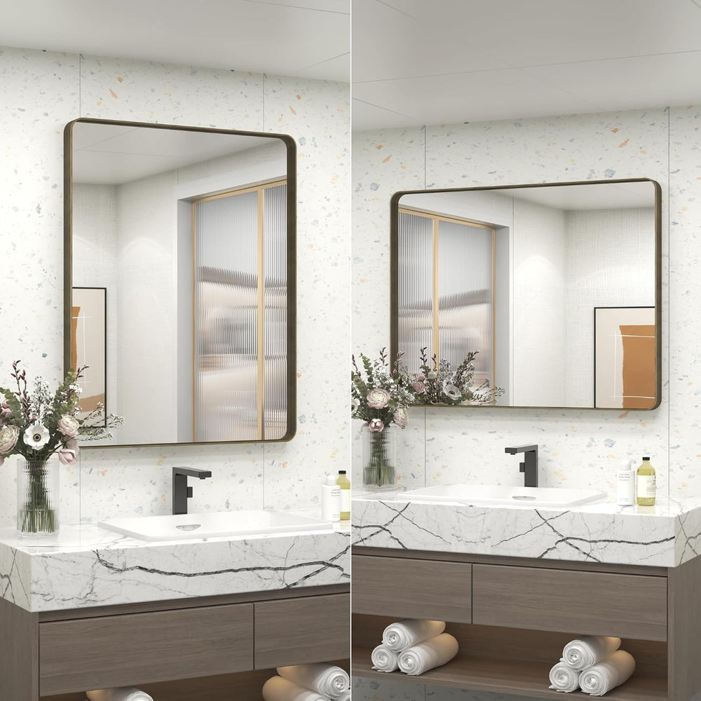 24x30 Inch Brushed Bronze Bathroom Mirror for Wall