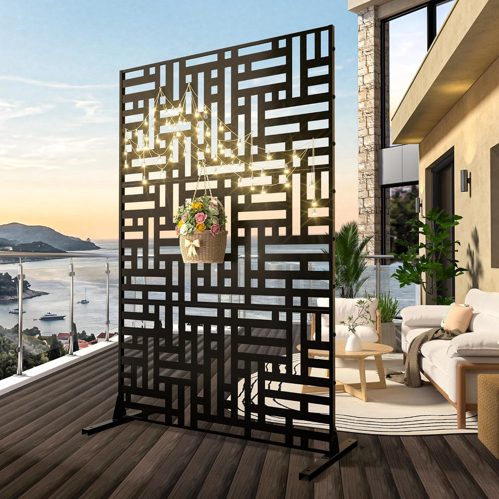 MTART Metal Privacy Screen 72" H x 47.2" Decorative Outdoor Privacy...