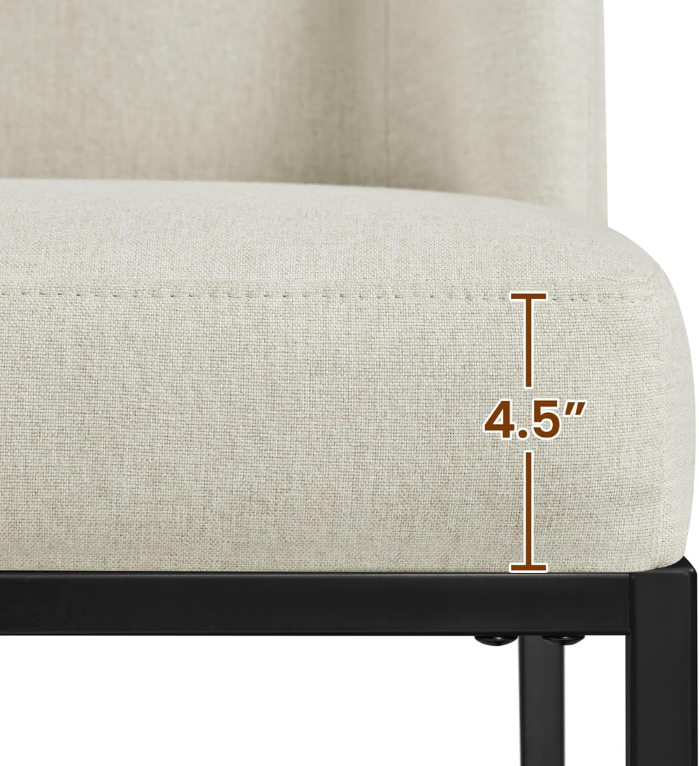 Yaheetech Dining Chairs Set of 4 Modern Upholstered Armless Chairs Beige